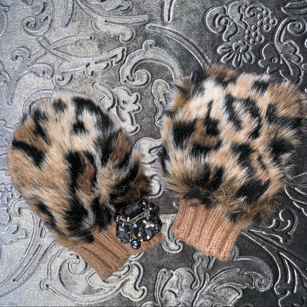 Juicy Couture Luxe Faux Fur Fingerless Gloves
